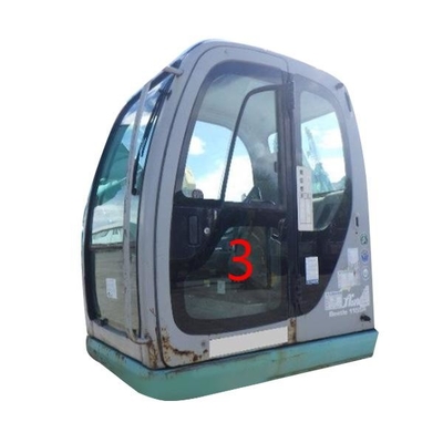 درب چپ شیشه ای بیل مکانیکی OEM KOBELCO موقعیت پایینی شماره 3 تعویض شیشه جلو پنجره سبز