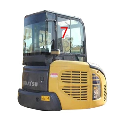 تعویض پنجره بیل مکانیکی DOT KOMATSU PC55MR موقعیت سمت راست شماره 7