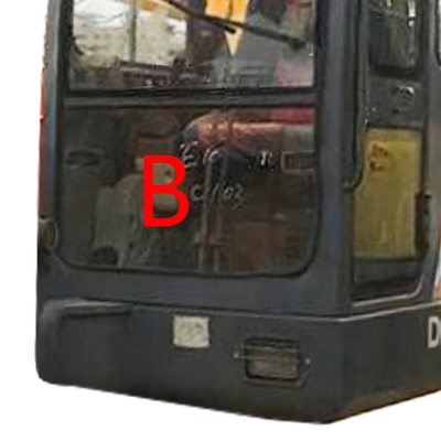 شیشه جلو بیل مکانیکی DAEWOO DH55 با شیشه سکوریت شده