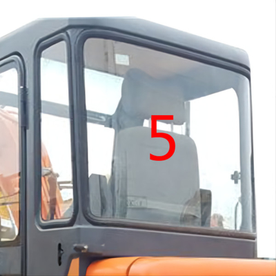 شیشه کابین بیل مکانیکی سفید DAEWOO DH55 سمت عقب NO.5