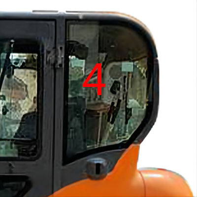 DX60-9 DX70 DOOSAN درب چپ شیشه ای موقعیت عقب شماره 4