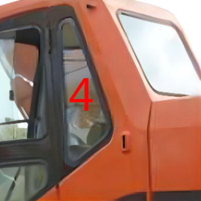 شیشه سکوریت ISO برای شیشه جلو DOOSAN درب سمت چپ عقب موقعیت شماره 4