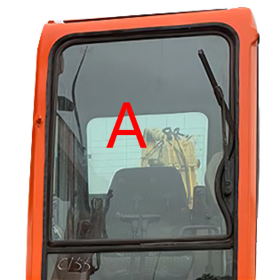 تعویض شیشه جلو بیل مکانیکی DX225LC-7 DX150LC-7 DOOSAN موقعیت A جلو به بالا