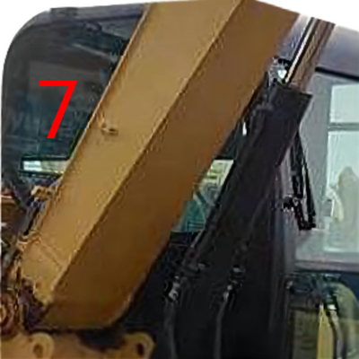 تعویض پنجره حفار سفید شیشه ای کابین CATERPILLAR سمت راست