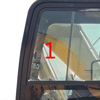شیشه جلوی کابین CATERPILLAR شیشه ای ECE سمت چپ شیب درب شماره 1