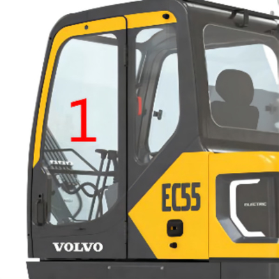 EC55 VOLVO شیشه جلو درب سمت چپ موقعیت NO.1 تعویض پنجره حفار