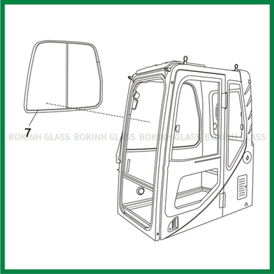 تعویض شیشه شیشه جلوی سفارشی KATO Mini Digger Glass VOLVO CASE