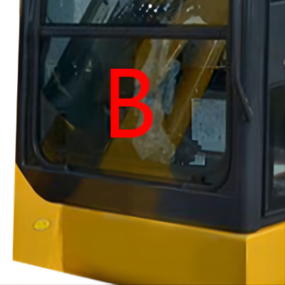 PC56-7 PC56 جلو رو به پایین شیشه بیل مکانیکی کوماتسو تعویض شیشه سکوریت شده. B Glass