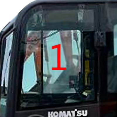 PC56-7 PC56 شیشه کابین KOMATSU سمت چپ موقعیت NO.1 شیشه بزرگ به ضخامت 5 میلی متر