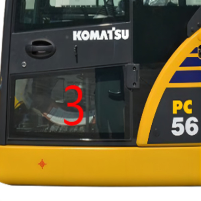 OEM KOMATSU PC6-7 PC56 شیشه کابین درب سمت چپ پایینی NO.3 تعویض پنجره