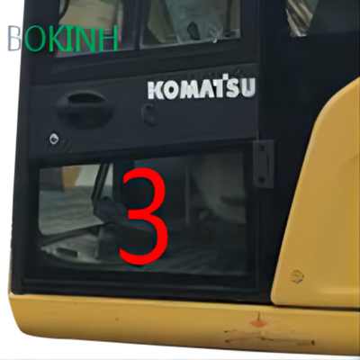 PC70-8 KOMATSU Cab Glass OEM درب چپ موقعیت پایین شماره 3 تعویض پنجره حفار