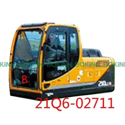 21Q6-02711 کابین بیل مکانیکی HYUNDAI پنجره شیشه ای سکوریت شده جلو، موقعیت B
